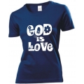 Tricou femei albastru navy God is Love